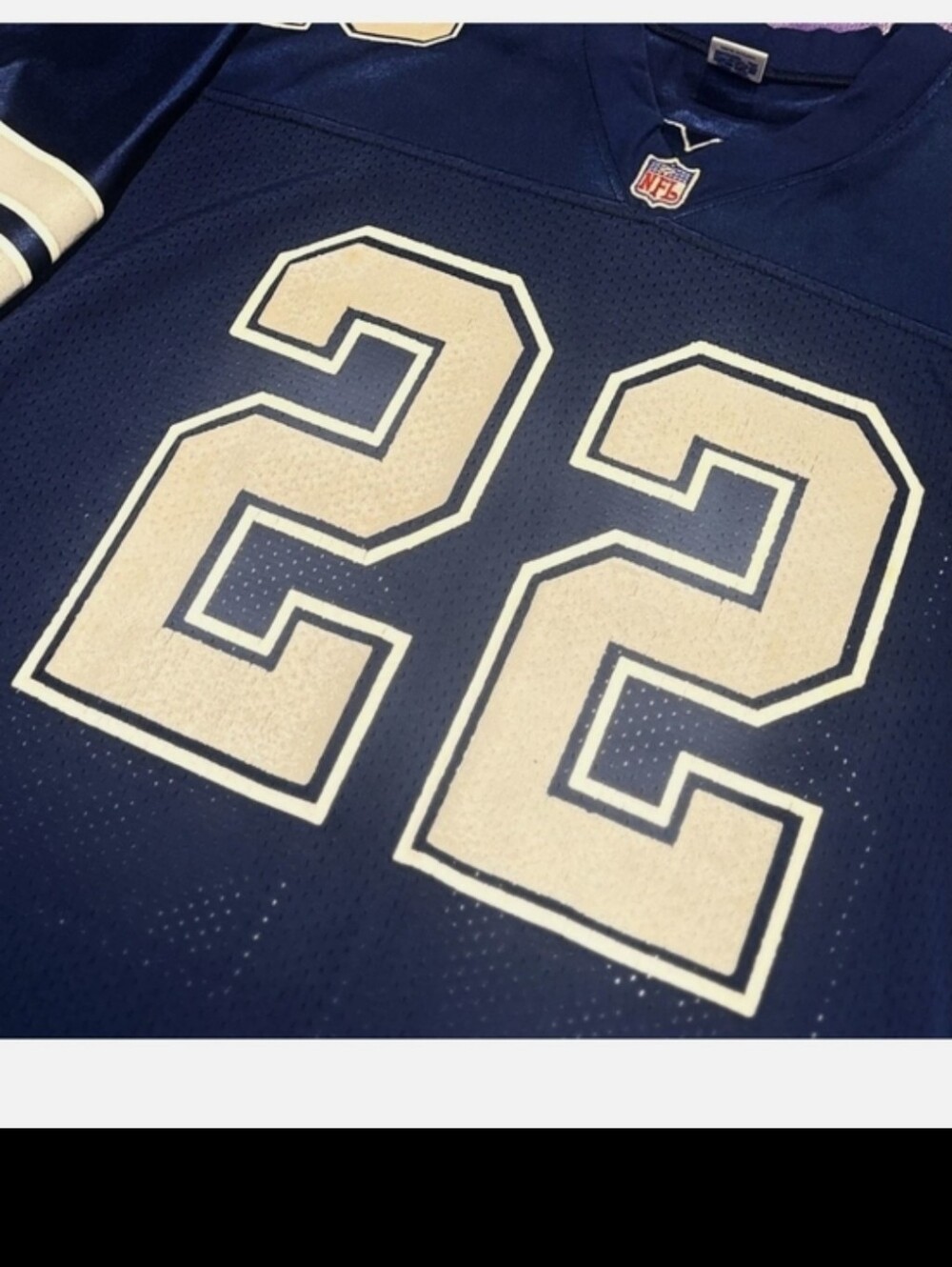 Russell Athletic Navy Jersey with Cream Number 22